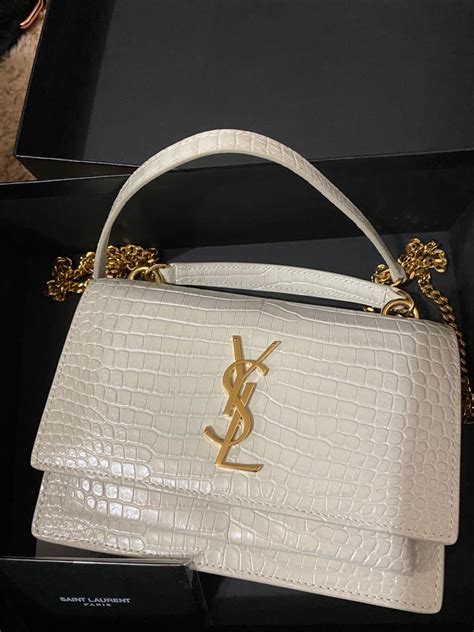 ysl croc bag white|SAINT LAURENT BAG UNBOXING .